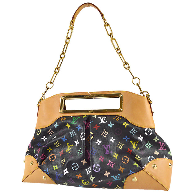 Louis Vuitton LV Monogram Judy PM M40258 Multicolor Black Handbag Bag - GOOD