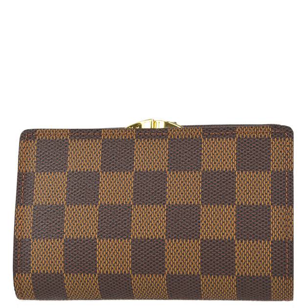 LV Leather Checkers Wallet for Men