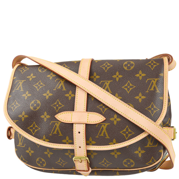 Louis Vuitton Shoulder Bag Flap Crossbody M42256 Brown Monogram Saumur 30