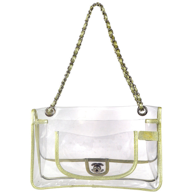 Chanel Double Chain Shoulder Bag Clear Vinyl – AMORE Vintage Tokyo