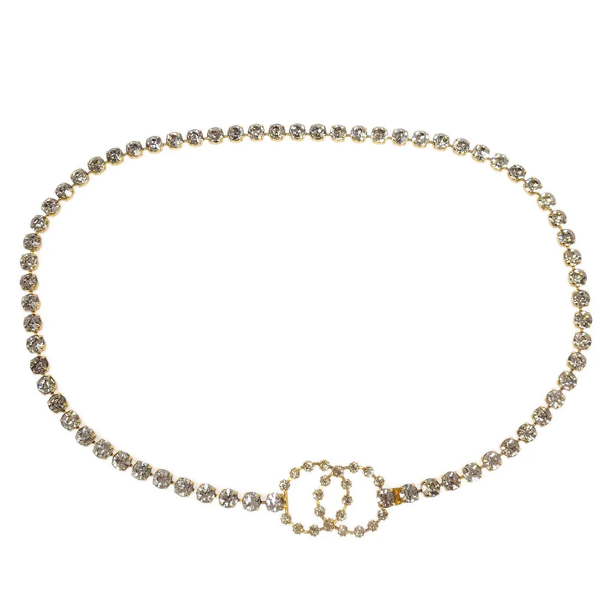 Chanel 1995 Spring Gold & Crystal CC Chain Belt