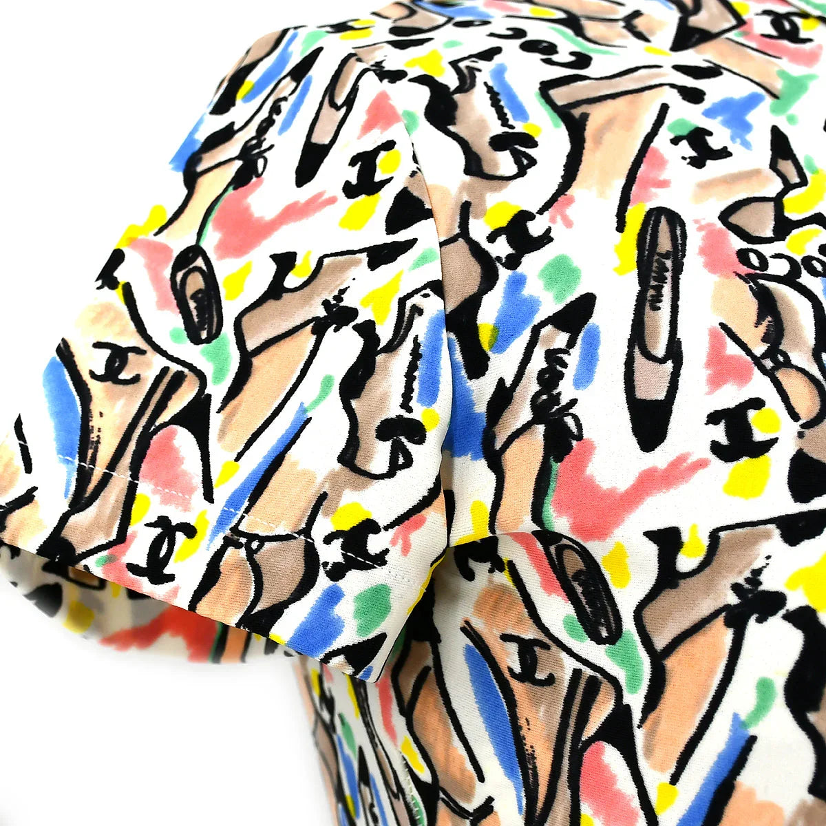 Chanel 1995 spring shoe-print cropped T-shirt #40