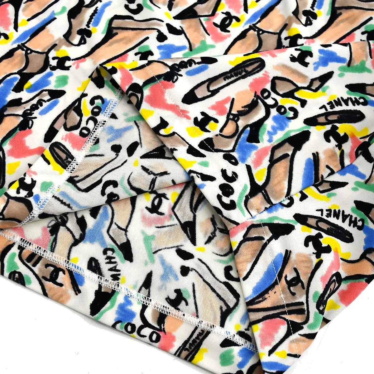 Chanel 1995 spring shoe-print cropped T-shirt #40