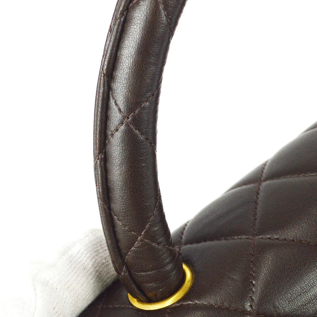 Chanel 1994-1996Classic Single Flap Medium Handbag Brown Lambskin