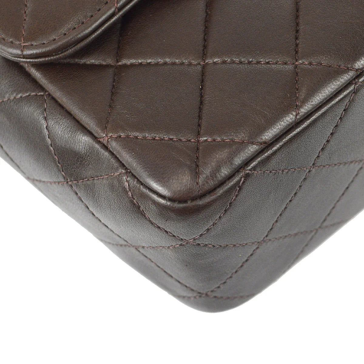 Chanel 1994-1996Classic Single Flap Medium Handbag Brown Lambskin