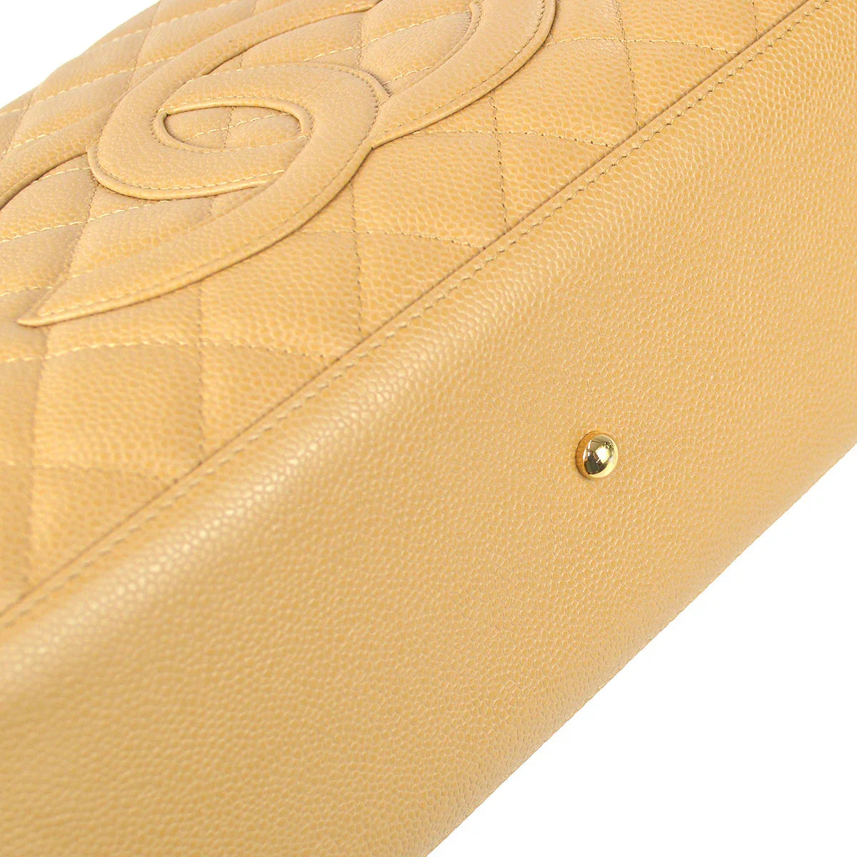 Chanel 2003-2004 Bowling Bag 37 Beige Caviar