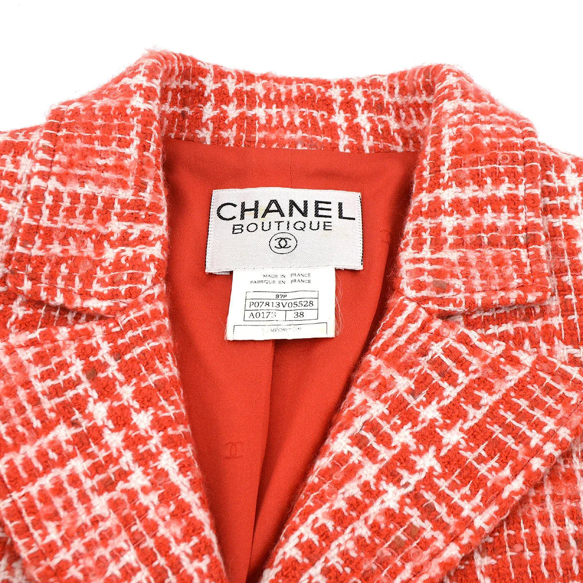 Chanel 1997 spring CC-buttons tweed jacket #38