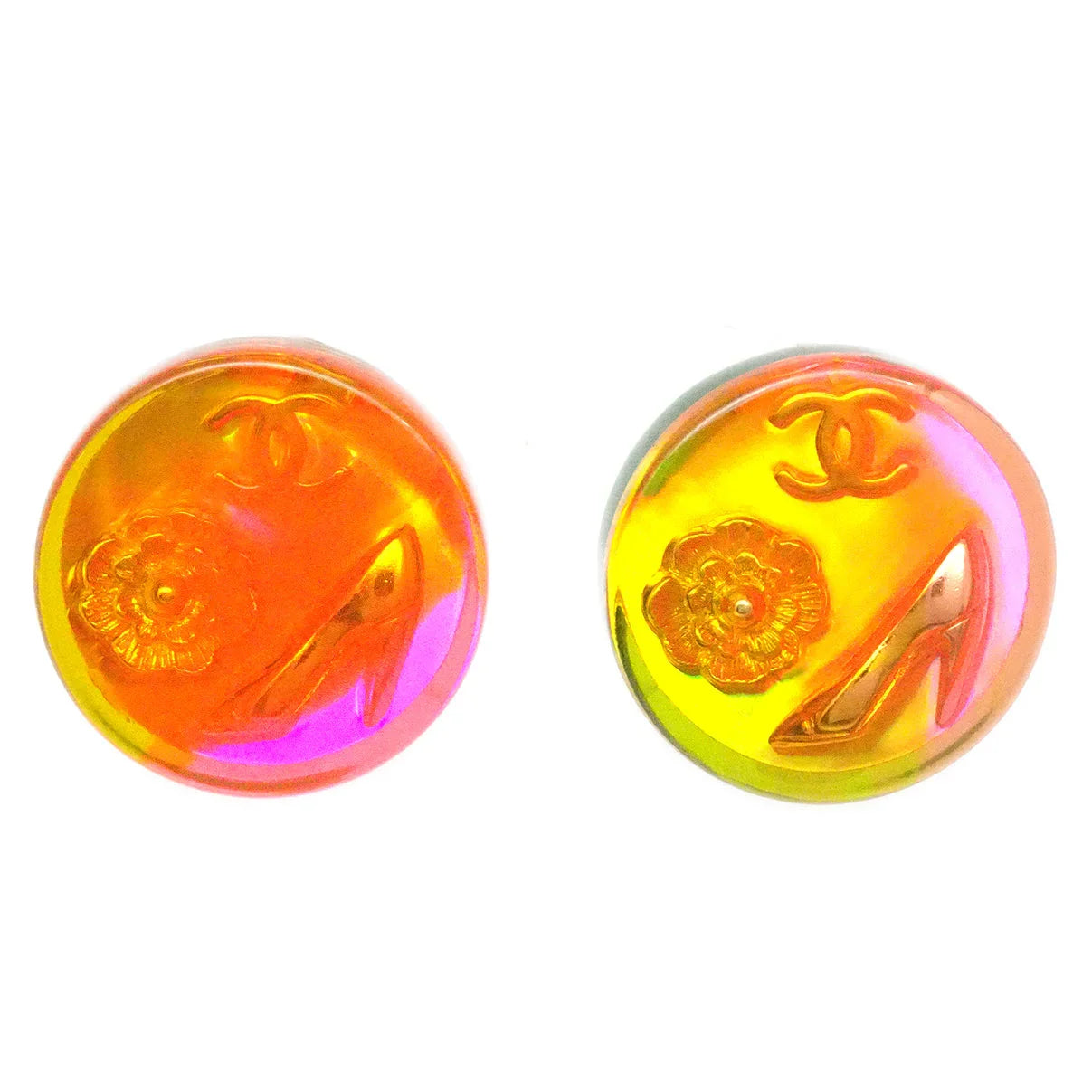 Chanel Button Earrings Clip-On 97A