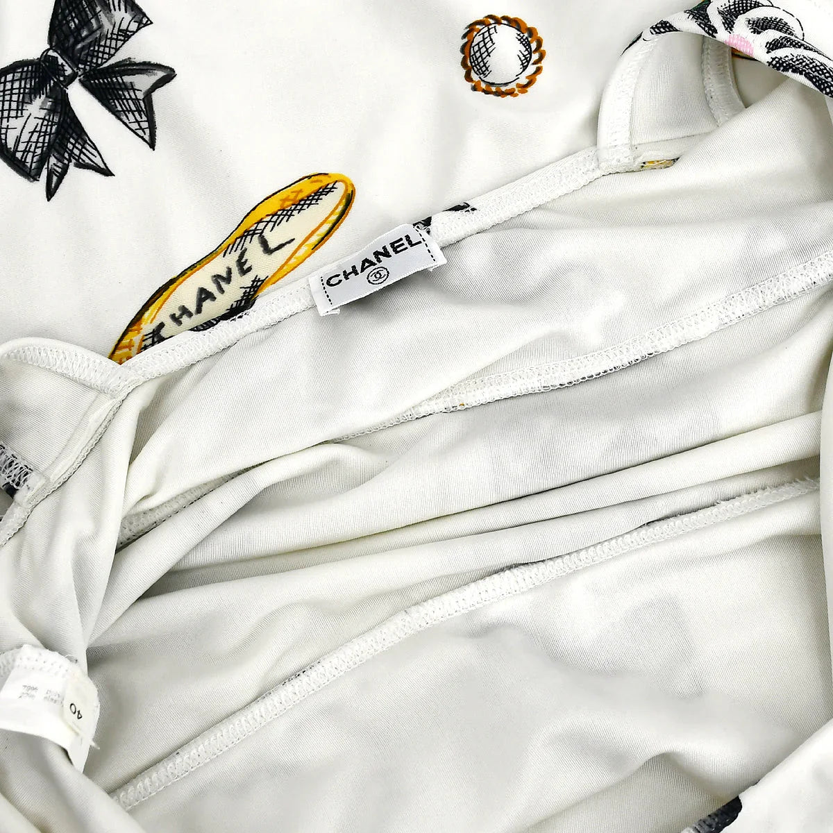 Chanel * Spring 1997 Icons Pattern Swimwear Swimsuit White #40