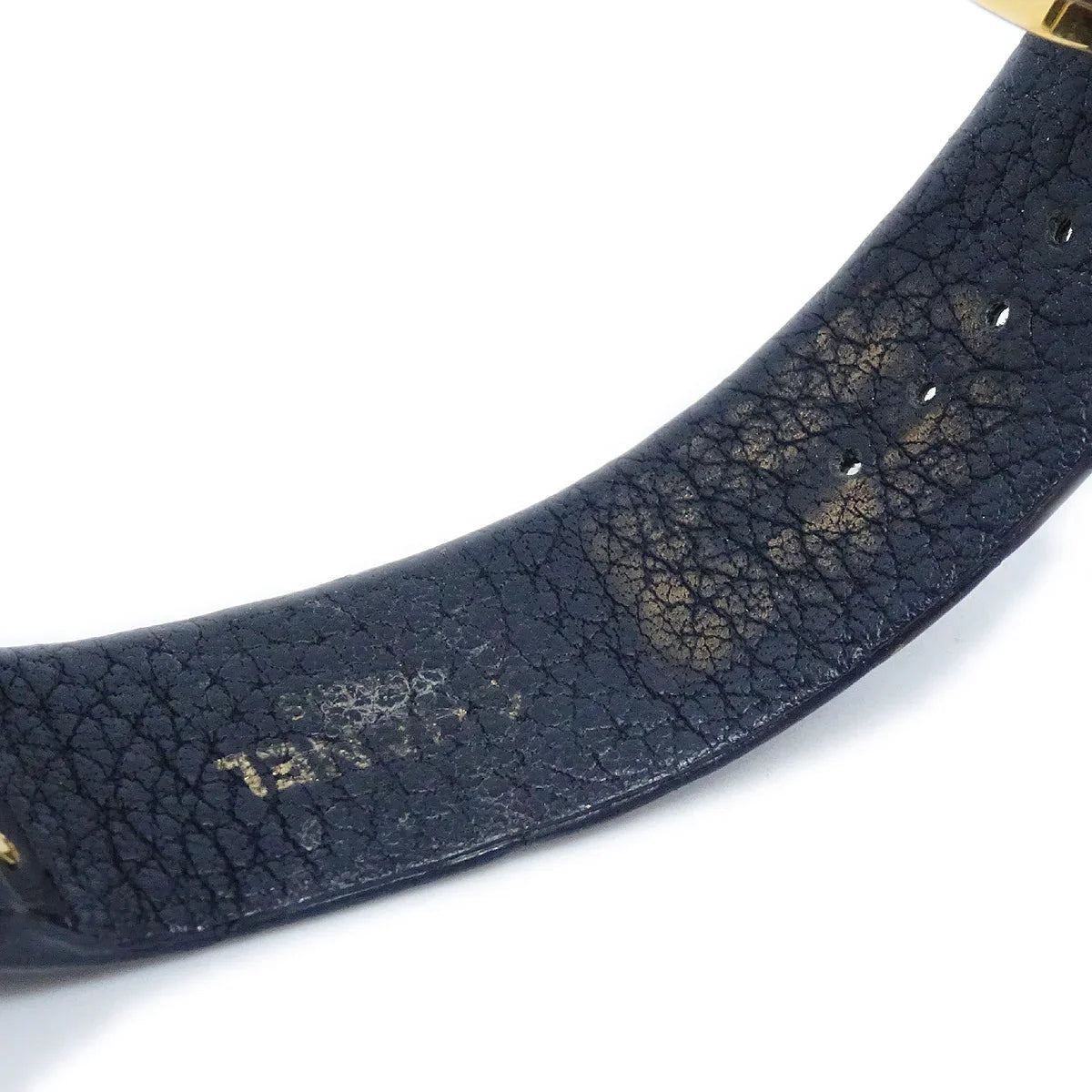 Chanel Matelasse Watch 18KYG Black Crocodile
