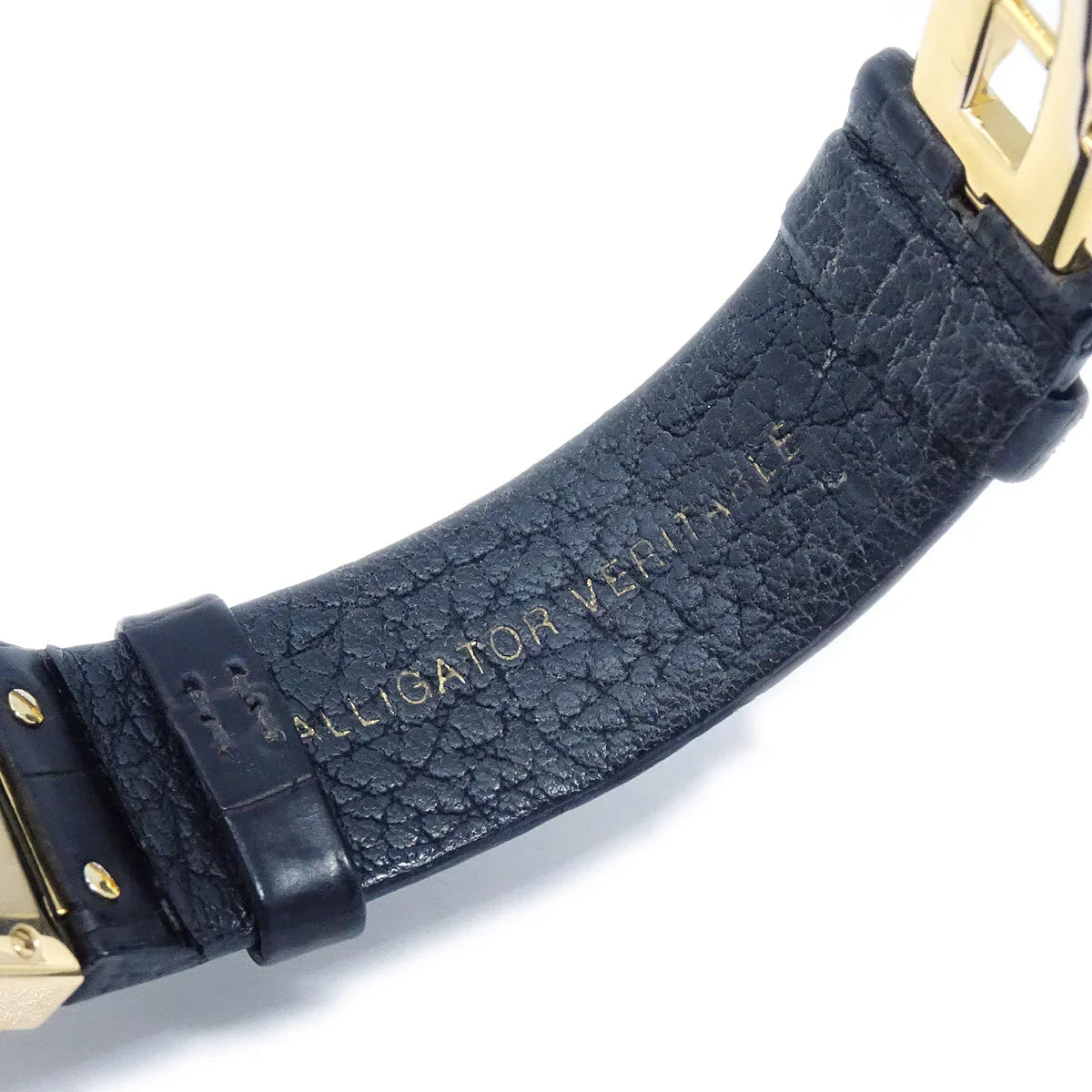 Chanel Matelasse Watch 18KYG Black Crocodile