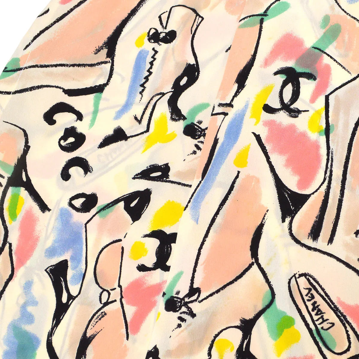 Chanel Shoe Print Silk Dress