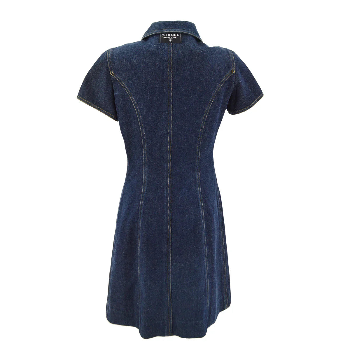 Chanel 1997 CC logo-buttons denim dress