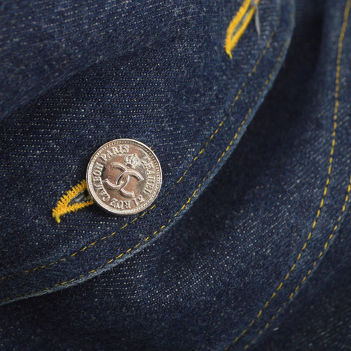 Chanel 1997 CC logo-buttons denim dress