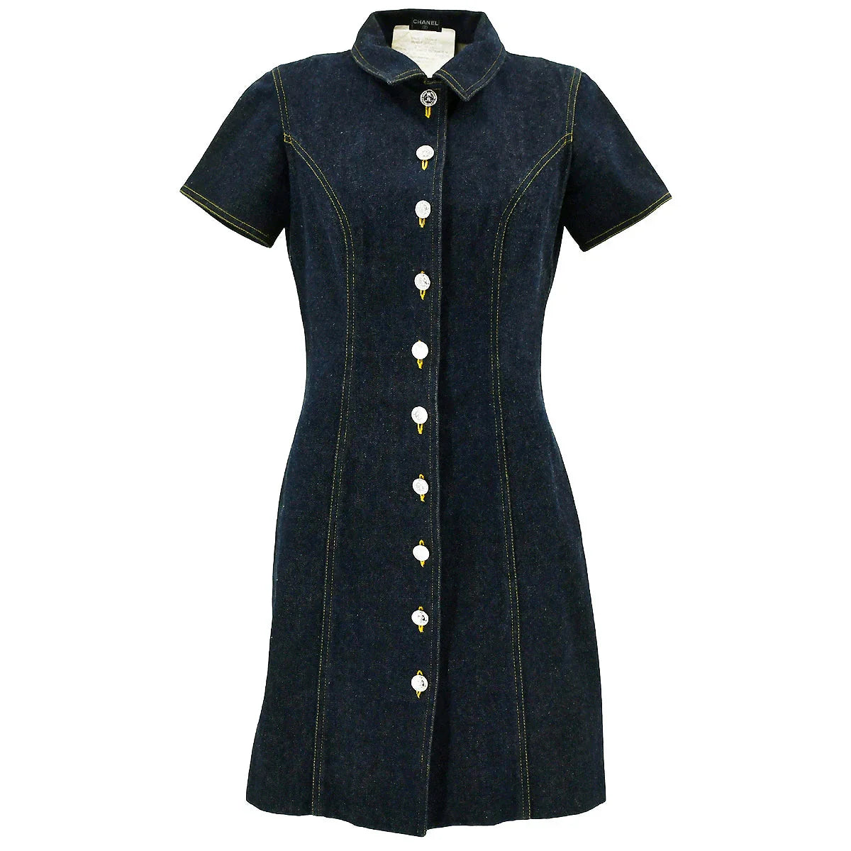 Chanel 1997 button-up denim minidress #36