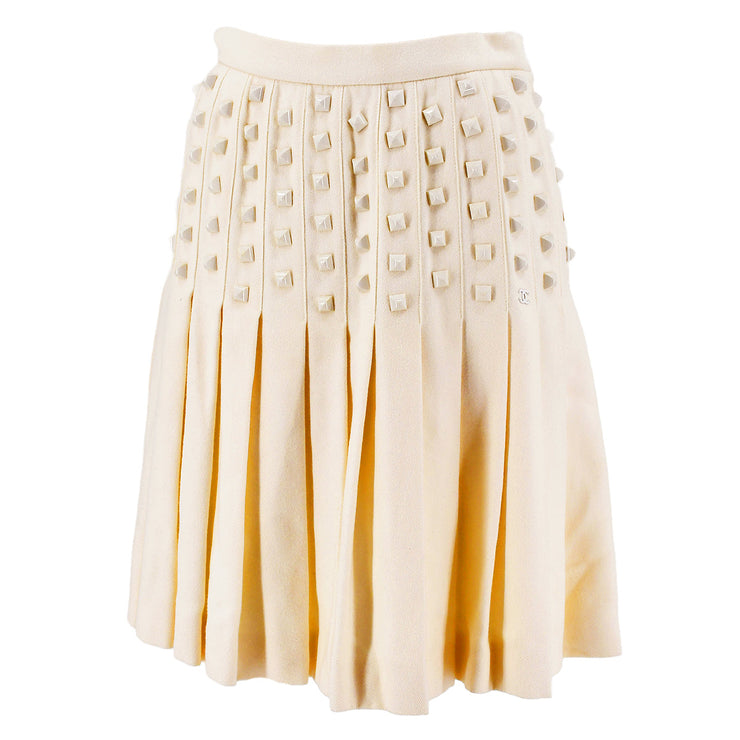 Chanel 2003 fall stud-embellished pleated skirt #34