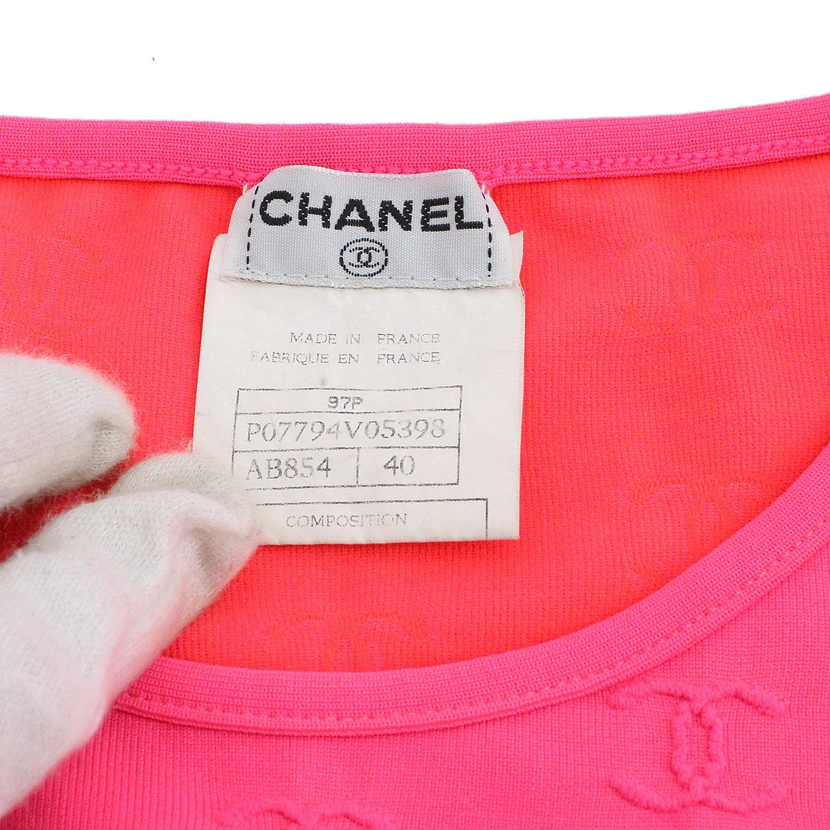 Chanel 1997 CC logo-embroidered cropped T-shirt #40