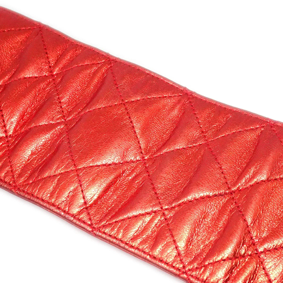 Chanel Turnlock Bangle Red Lambskin