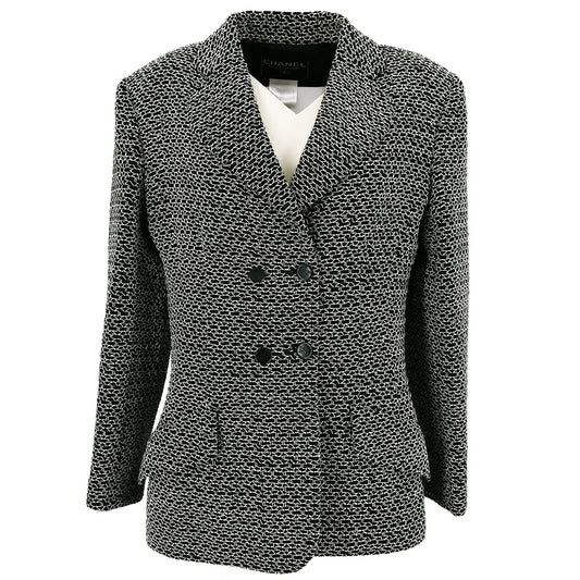 Chanel 1998 Double Breasted Tweed Blazer #38