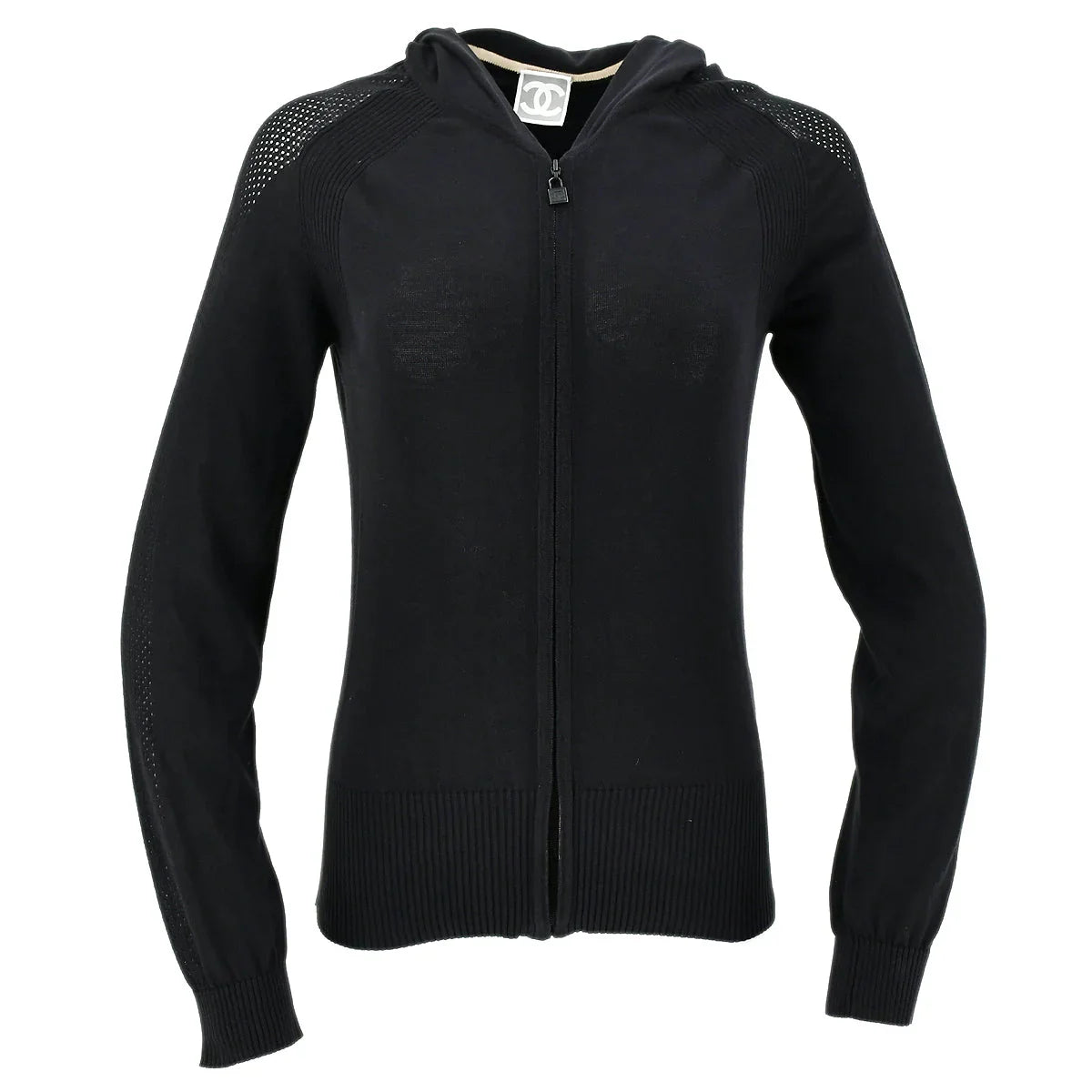 Chanel 2008 cruise CC perforated zip-front hoodie #38
