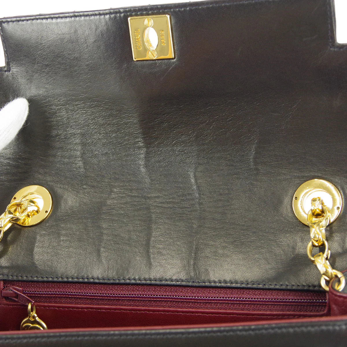 Chanel * 1991-1994 Black Lambskin Mini Vertical Stitch Flap Bag
