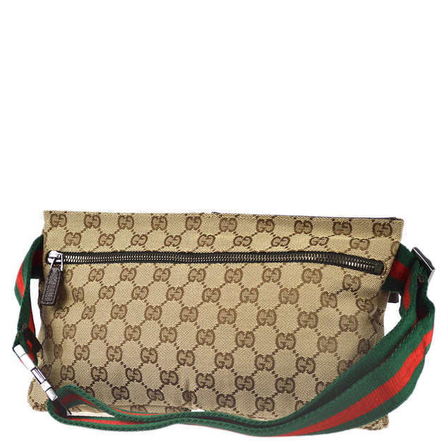 Gucci, Bags, Gucci Beigebrown Original Gg Canvas Zip Top Crossbody Waist  Fanny Pack Bum Bag