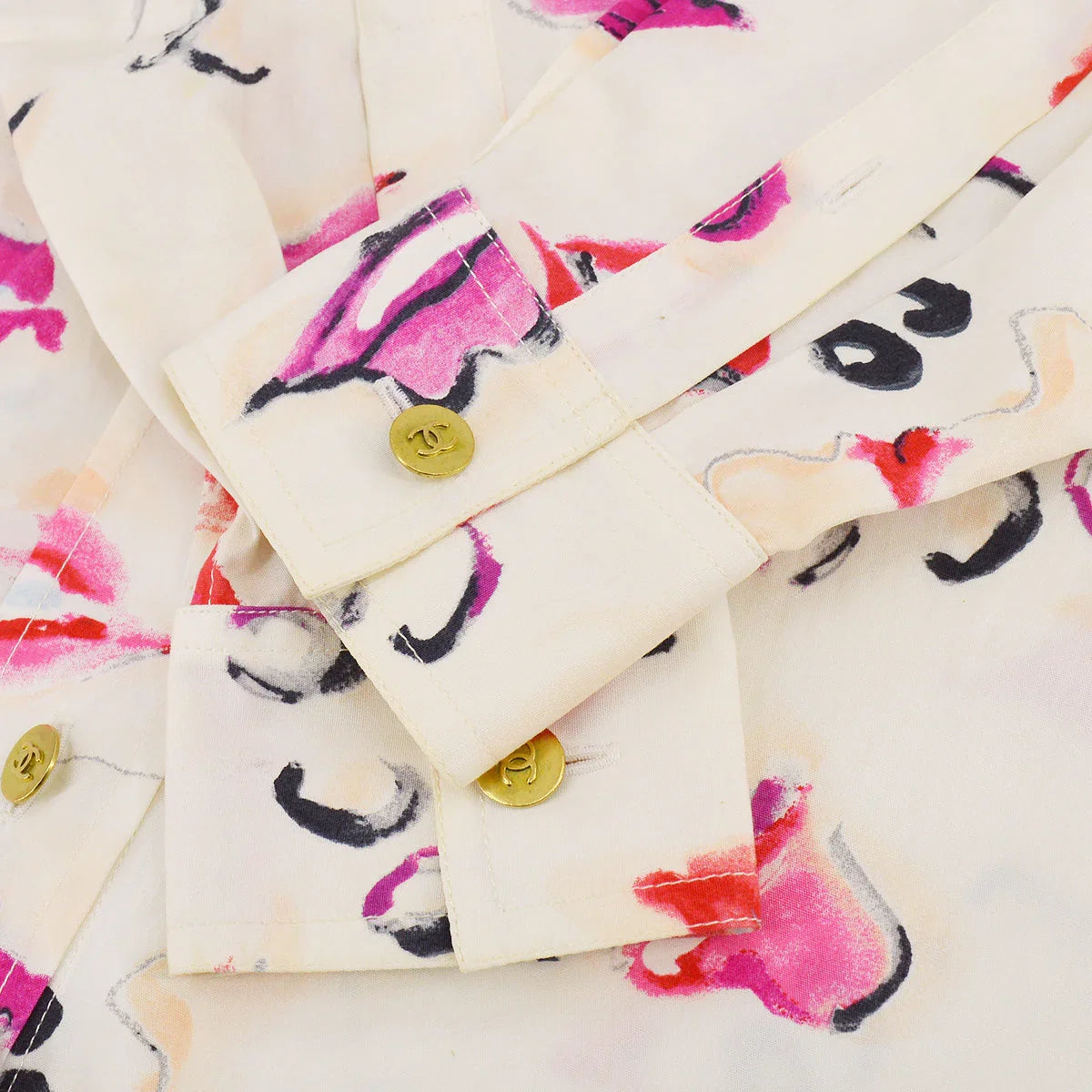 Chanel Lipstick Pattern Cotton Shirt #38
