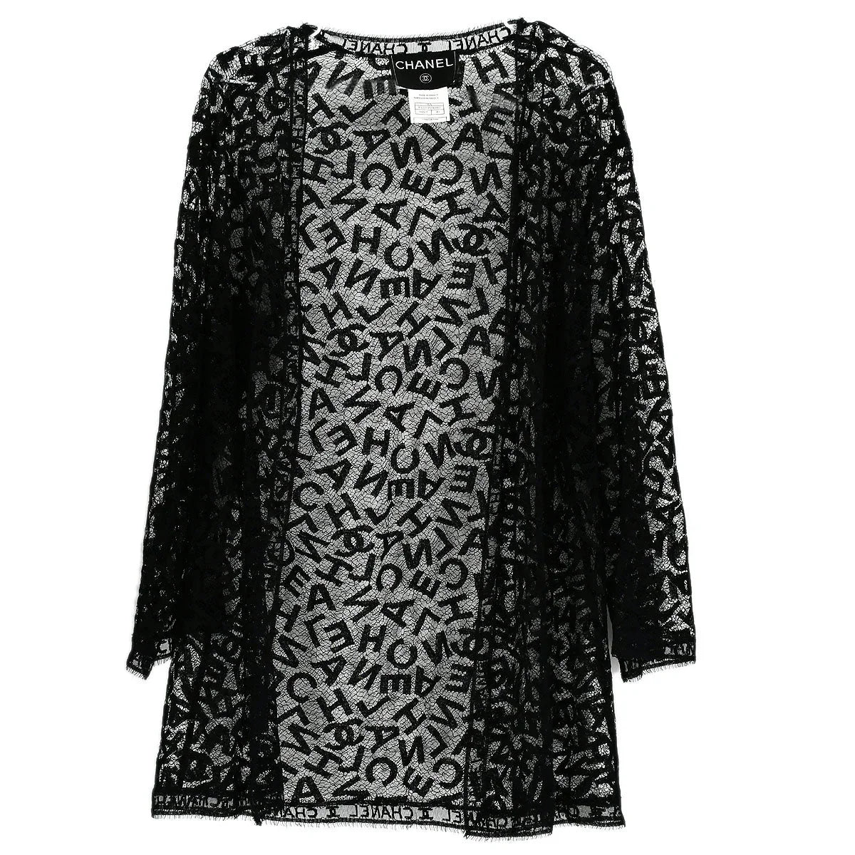 Chanel 1998 Fall Logo Lace Open Cardigan #40