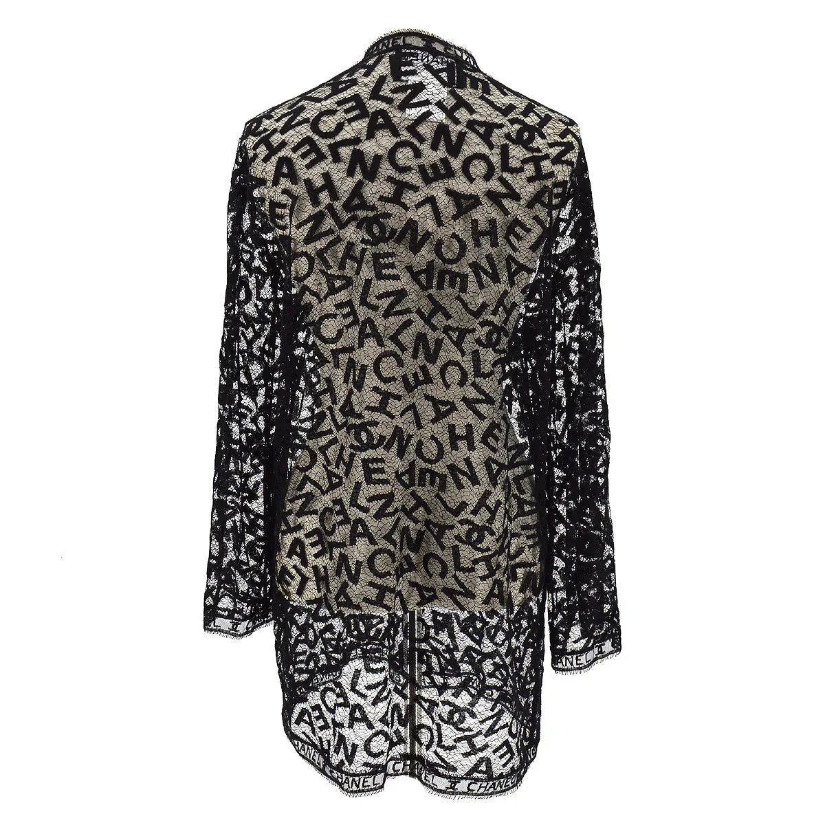 Chanel 1998 Fall Logo Lace Open Cardigan #40