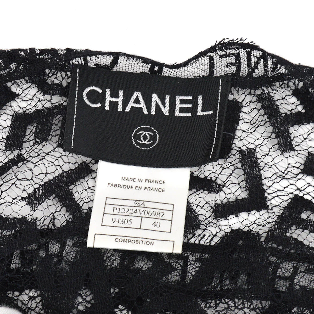 Chanel 1998 Fall Logo Lace Open Cardigan #40
