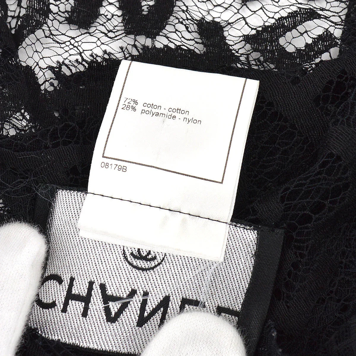 Chanel 1998 Fall Logo Lace Open Cardigan #40