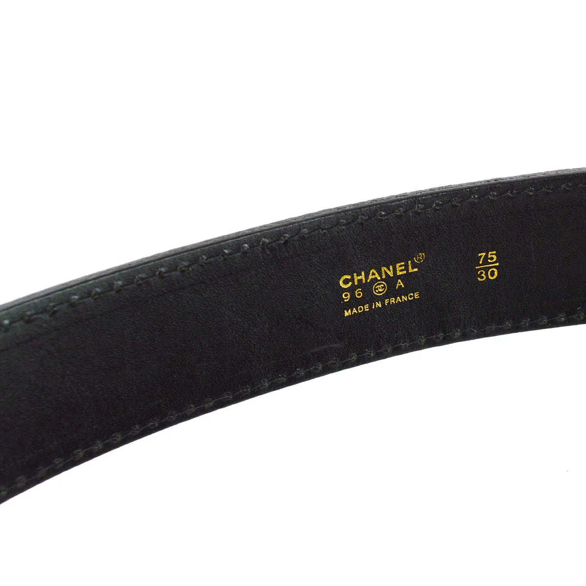 Chanel 1996 CC Buckle Belt Black #75