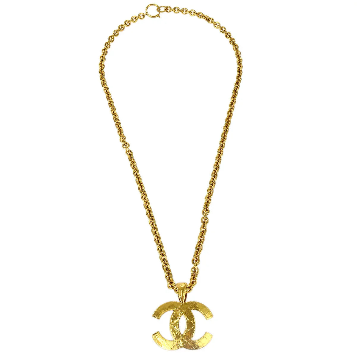 Chanel Gold Chain Pendant Necklace 94P
