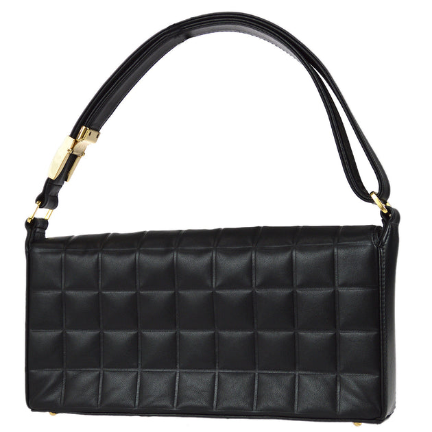 Chanel Boston Speedy Black Quilted Leather Hand Bag + Strap - Mrs