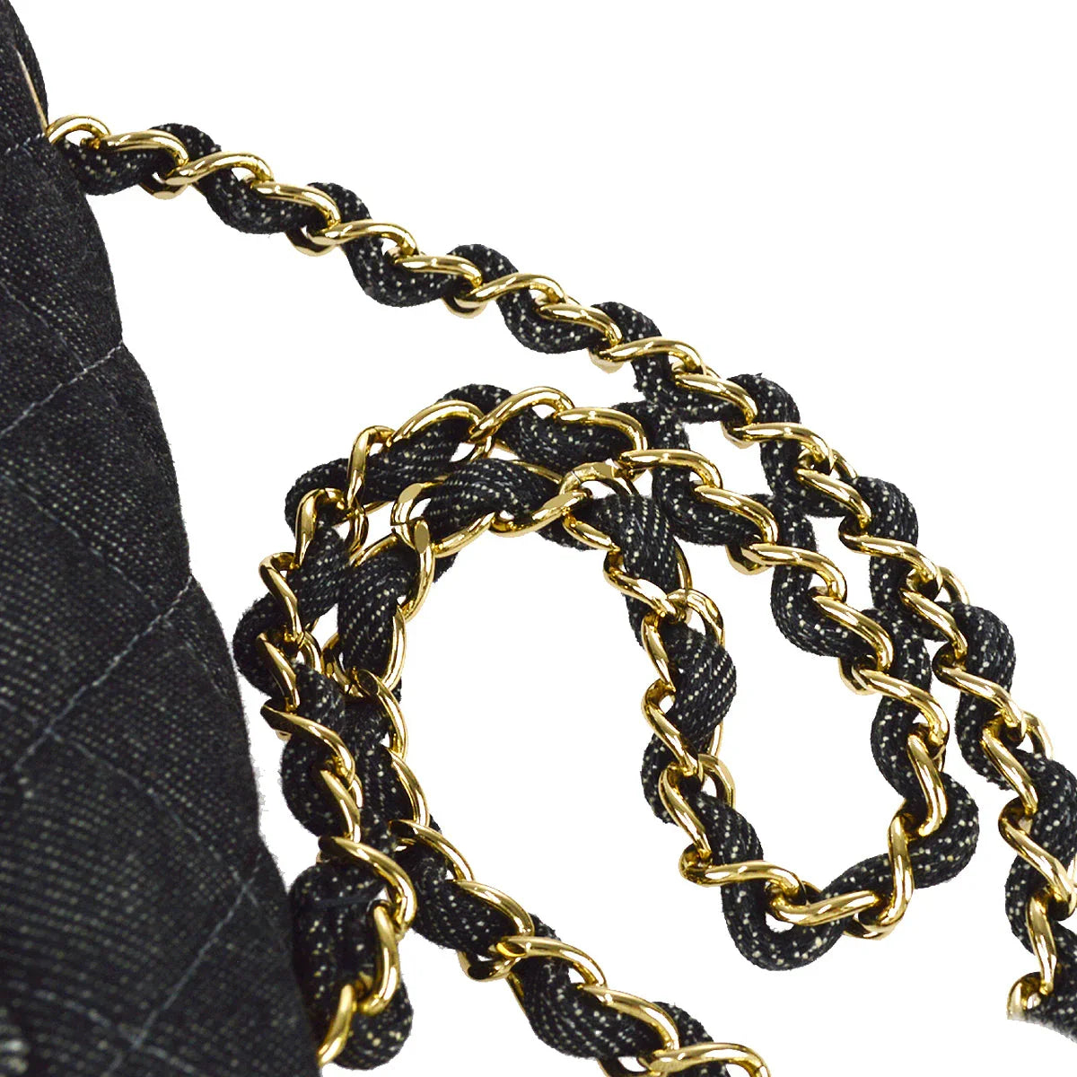 Chanel 1997-1999 Black Denim Mini Classic Square Flap Shoulder Bag 17