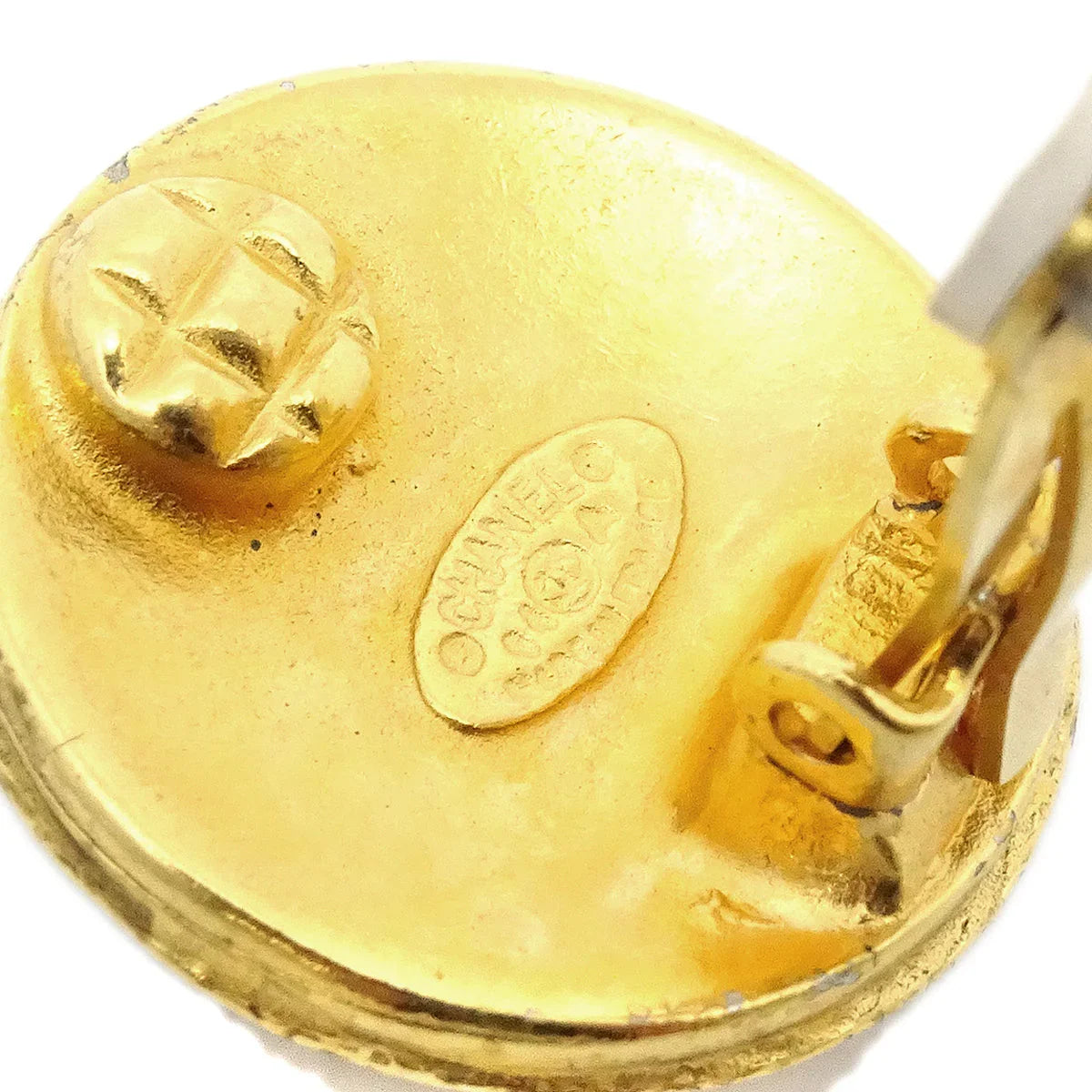 Chanel 1994 Gold 'CC' Filigree Earrings Small