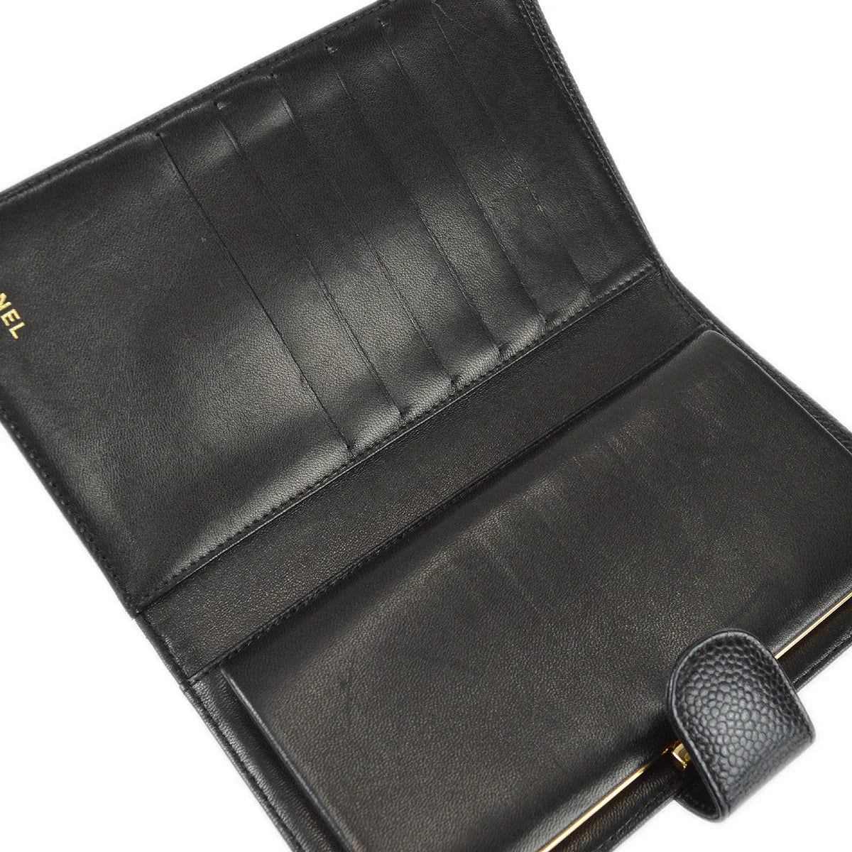 Chanel 2004-2005 Black Caviar Timeless Long Wallet