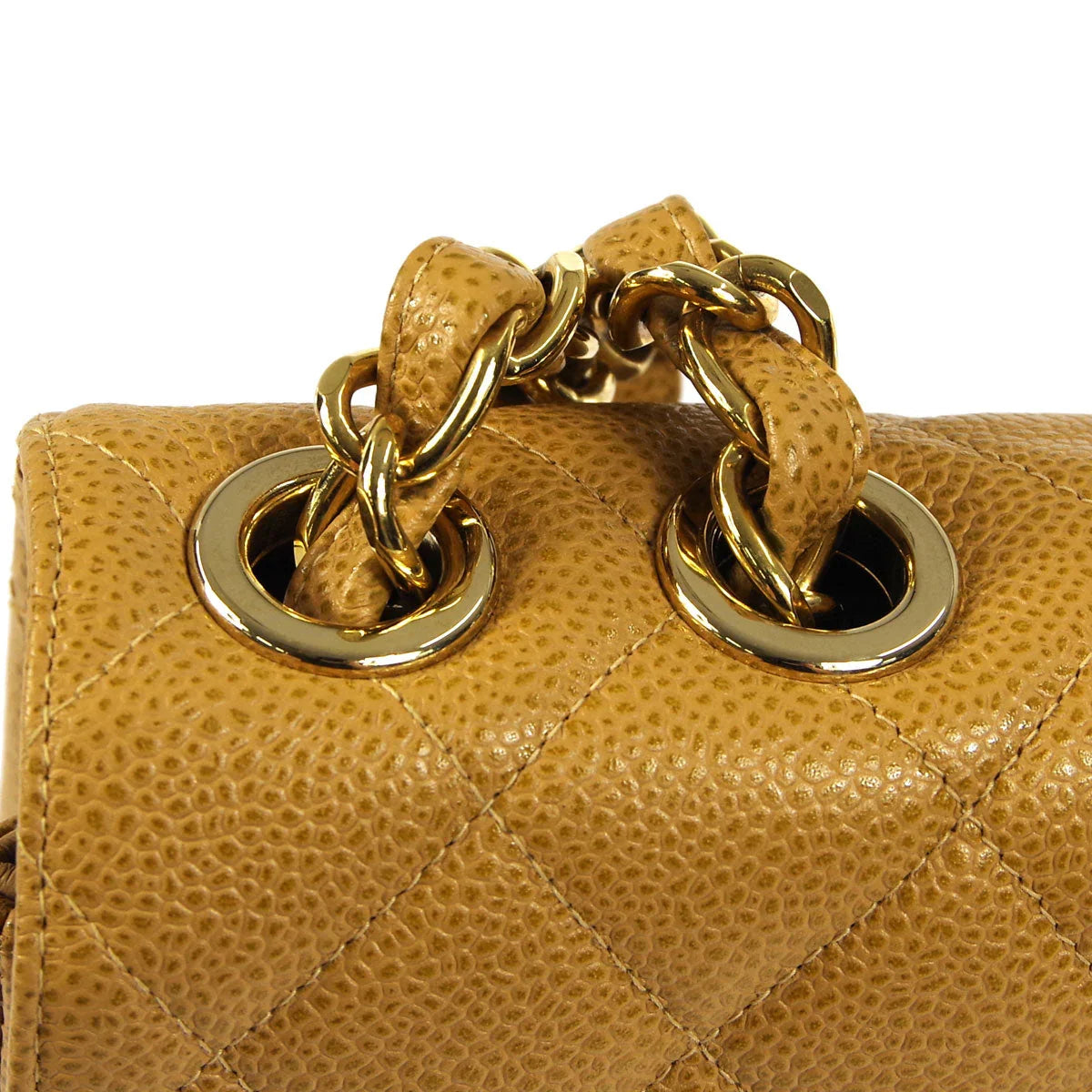 Chanel 2001-2003 * Beige Caviar Jumbo Classic Flap Shoulder Bag