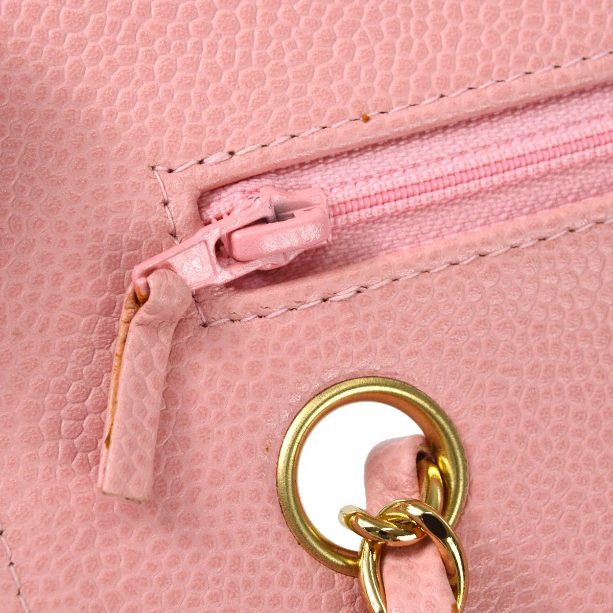 Chanel 2003-2004 Pink Caviar Medium Classic Double Flap Shoulder Bag