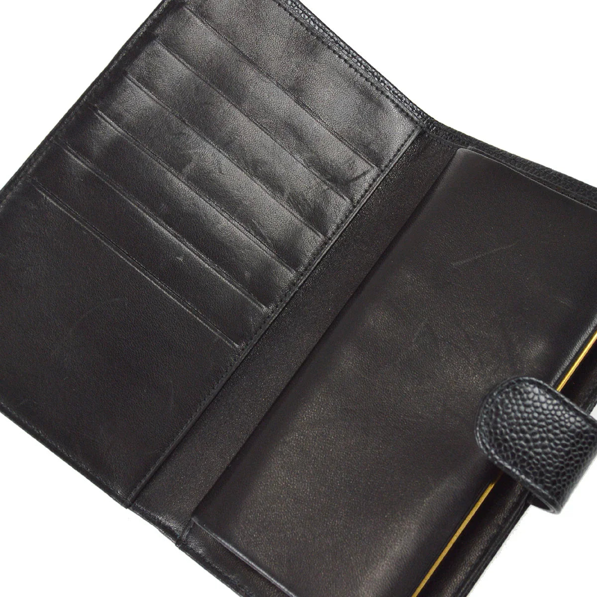 Chanel 2001-2003 Black Caviar Long Wallet