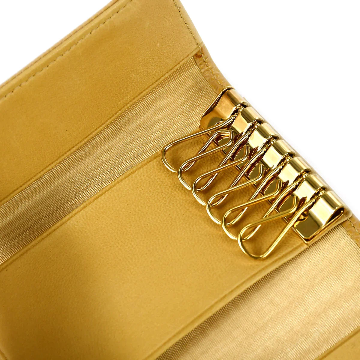 Chanel 2004-2005 Beige Caviar Timeless Key Case