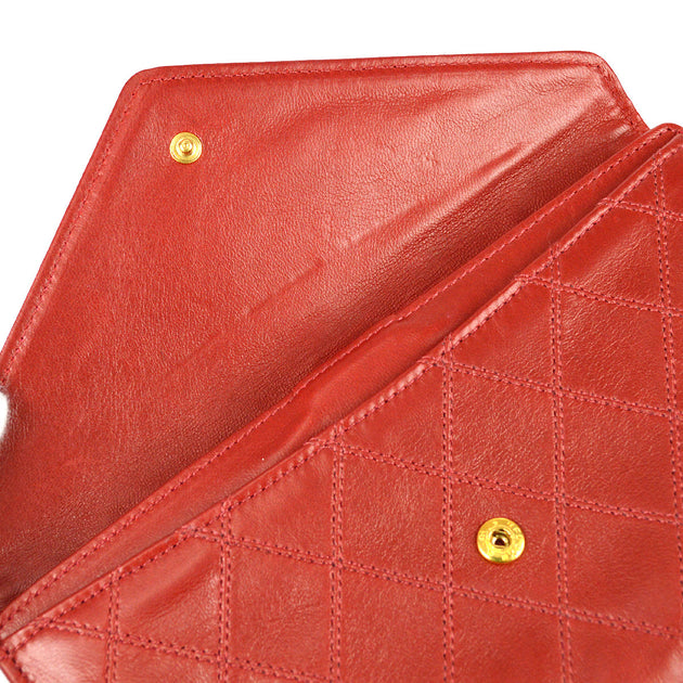 Chanel Bicolore Red Leather Coin Wallet