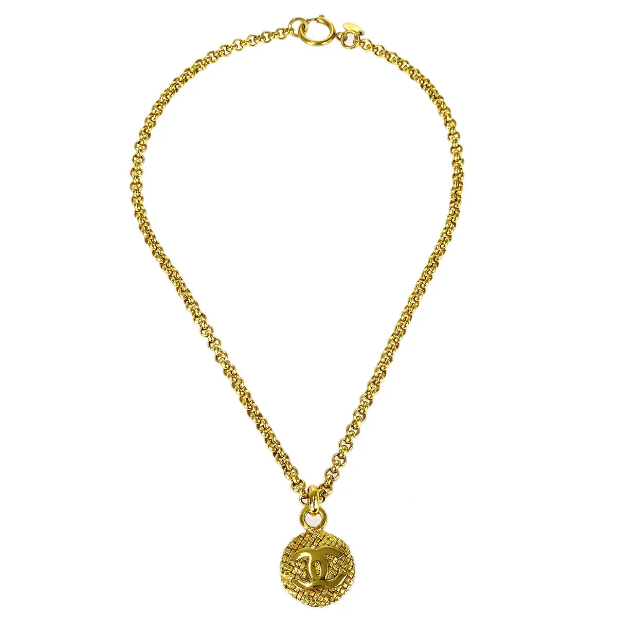 Chanel 1994 Woven CC Pendant Necklace 29