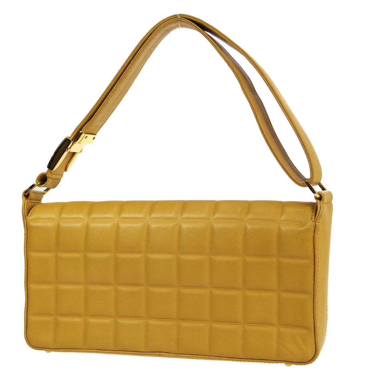 Chanel 2003-2004 Beige Lambskin Choco Bar Shoulder Bag