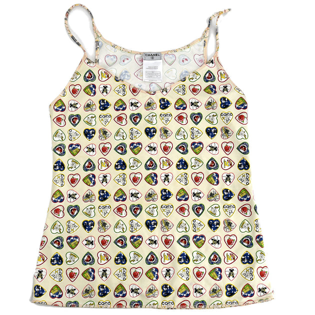 Chanel 2006 spring Valentine heart-print cami top #38