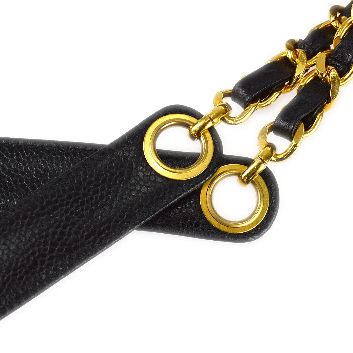 Chanel 1994-1996 Black Caviar Chain Shoulder Tote Bag