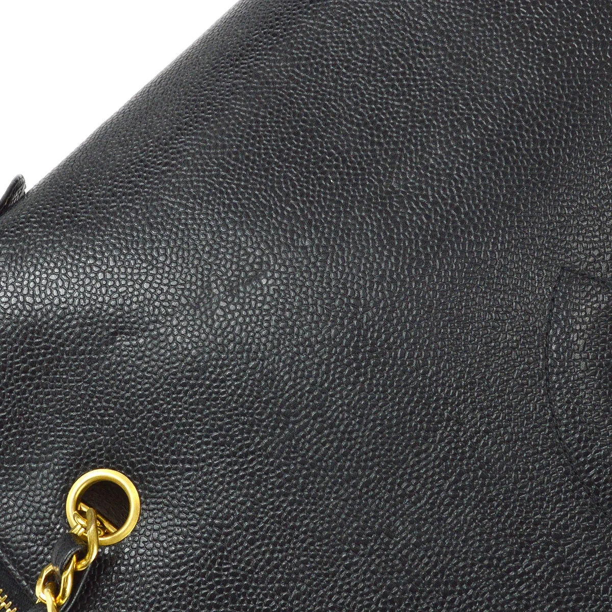 Chanel 1994-1996 Black Caviar Chain Shoulder Tote Bag