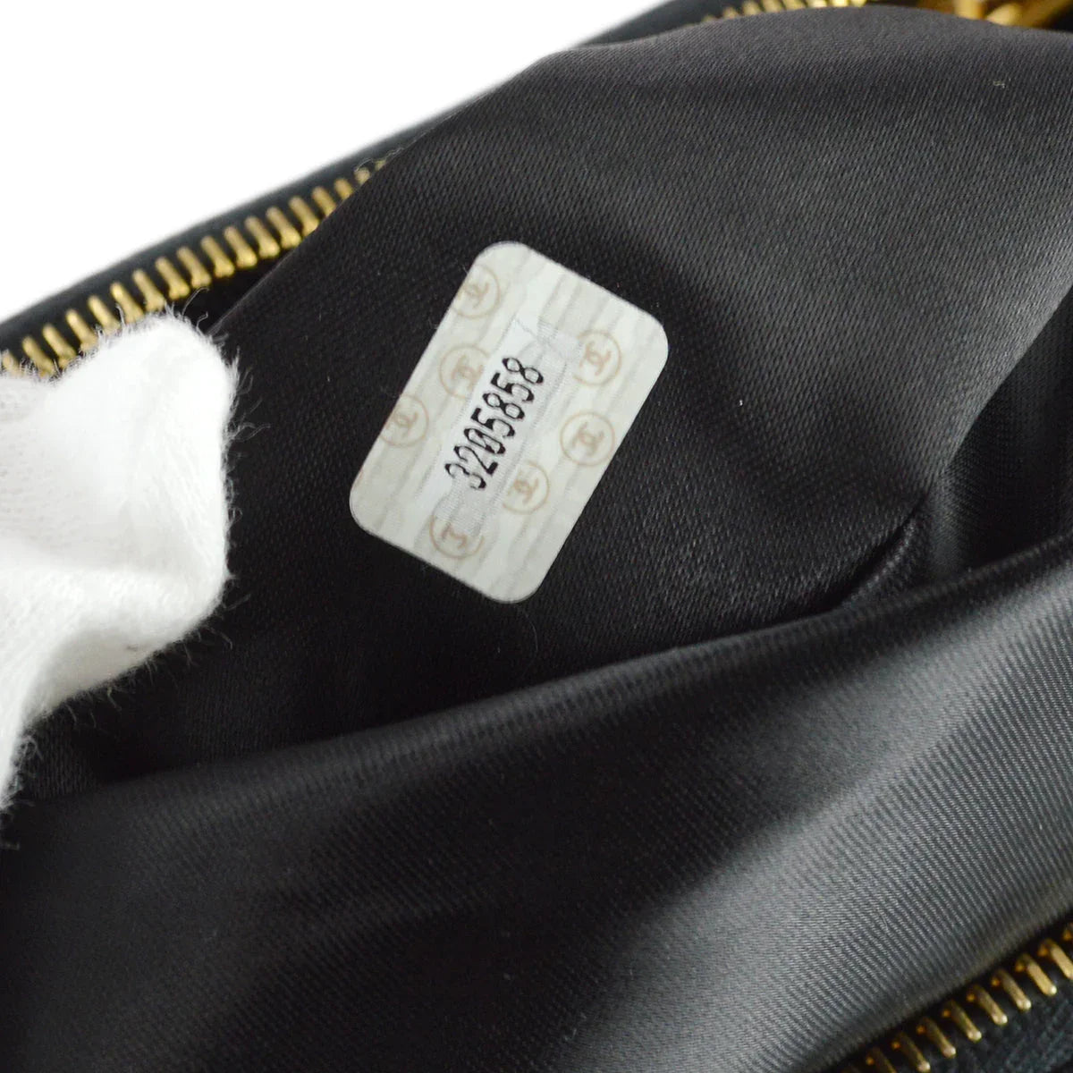 Chanel 1994-1996 Black Caviar Chain Shoulder Tote Bag
