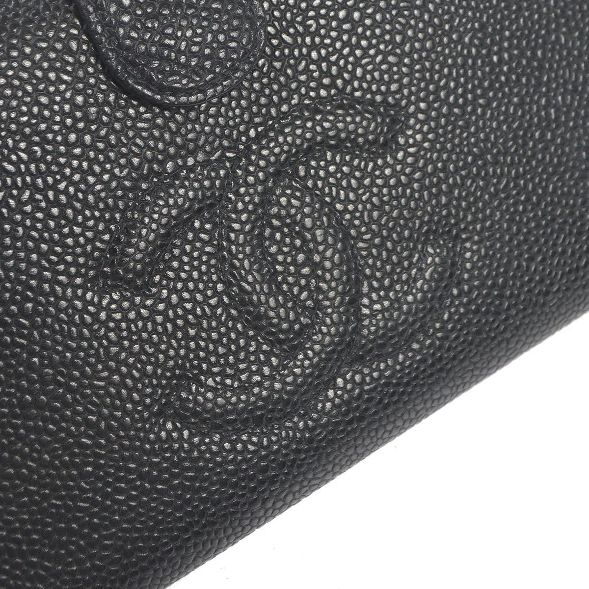Chanel 2003-2004 Black Caviar Timeless Long Wallet