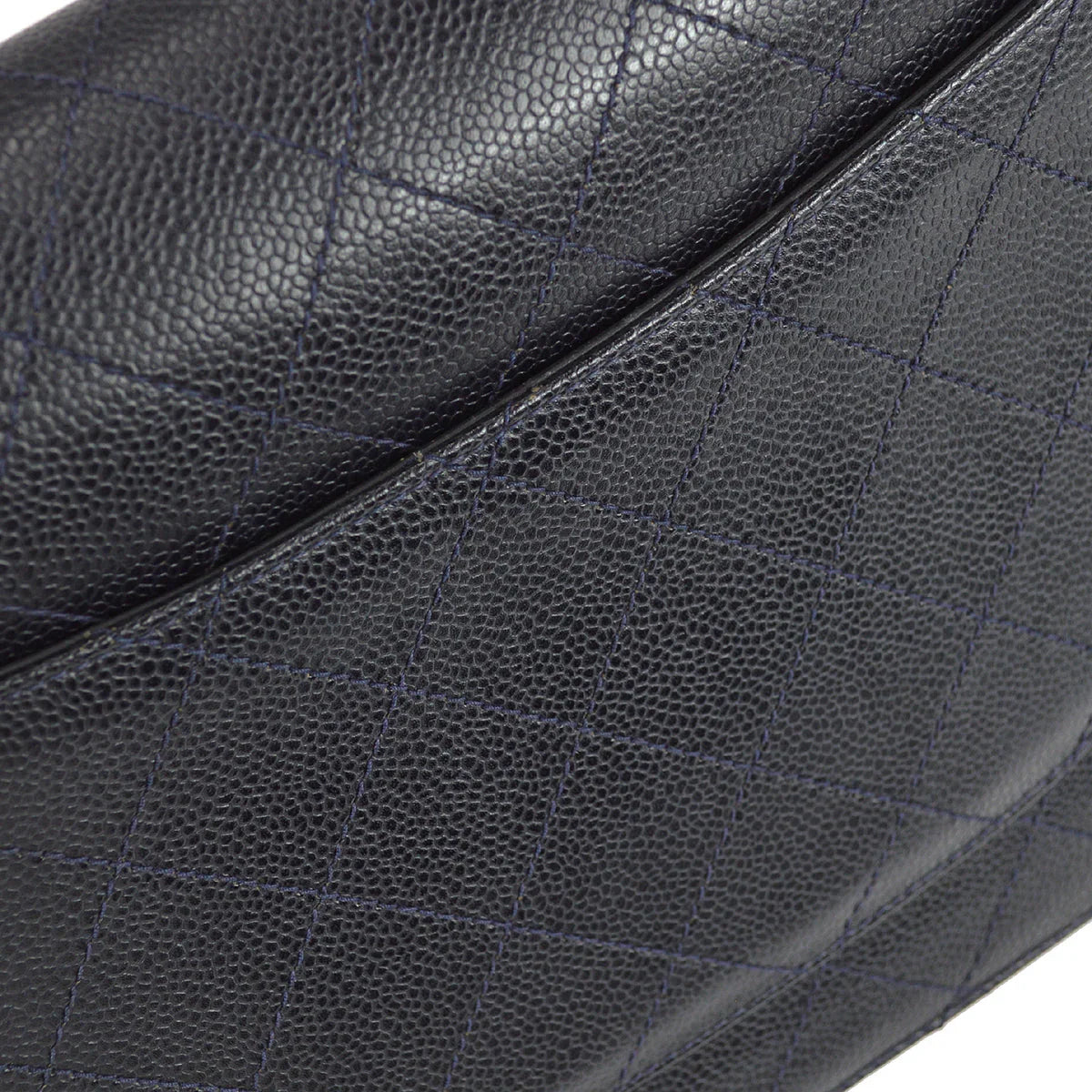 Chanel 1997-1999 Navy Caviar Classic Flap Chain Shoulder Bag